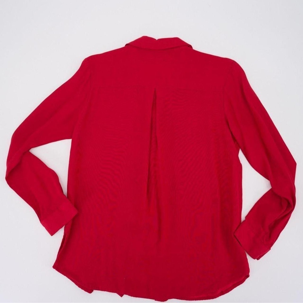 Vintage Coldwater Creek blouse in a rich crimson red with intricate embroidery - Picture 2 of 5